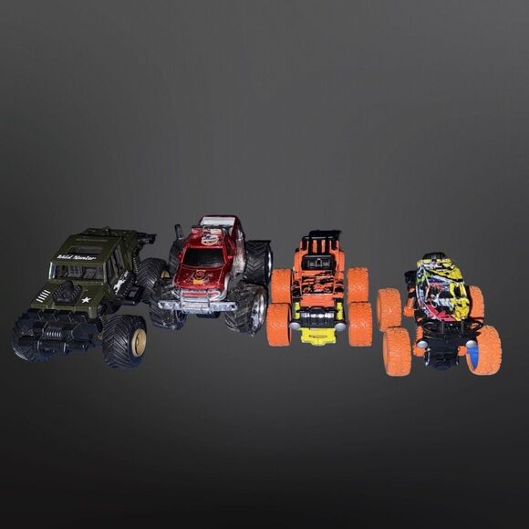 Friction Monster Truck Hummer & Jeep Neon Orange Red Green A32 - Picture 11 of 12
